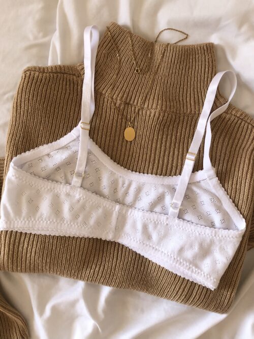 Brassière Douceur Automnale dos coton pointelle blanc