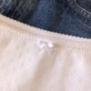 Shorty coton pointelle blanc avec nœud satin blanc