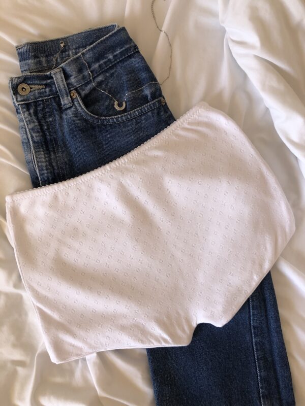 Shorty Douceur Automnale dos coton pointelle blanc